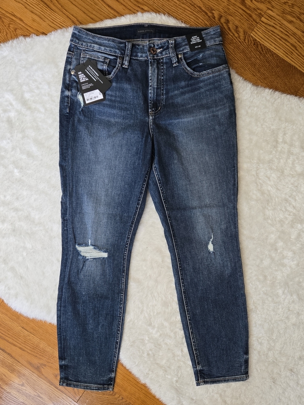 Silver Jeans Co. Avery Curvy Fit High Rise Skinny Crop, Womens W31 L26, NWT